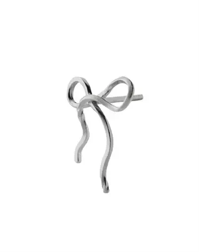 Flow Bow Single Ørering - Sølvfarvet 
